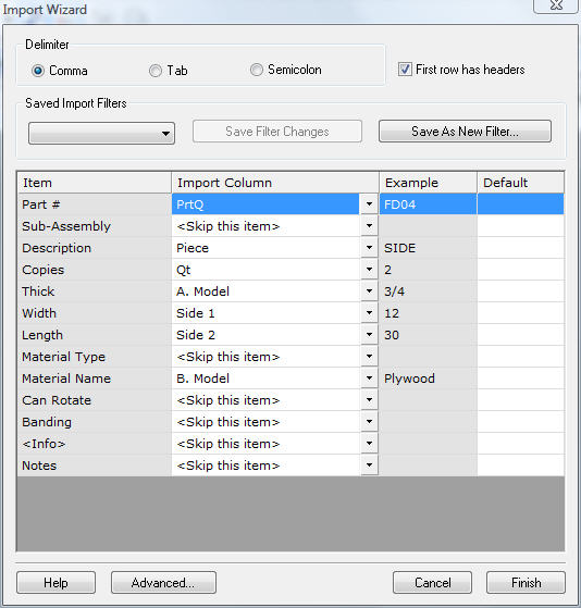 import wizard setup for DecoTech