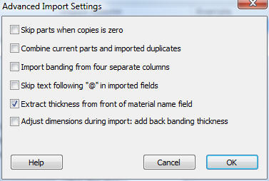 advanced import settings for ecabinets