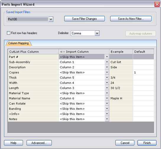 import wizard setup for Pro100