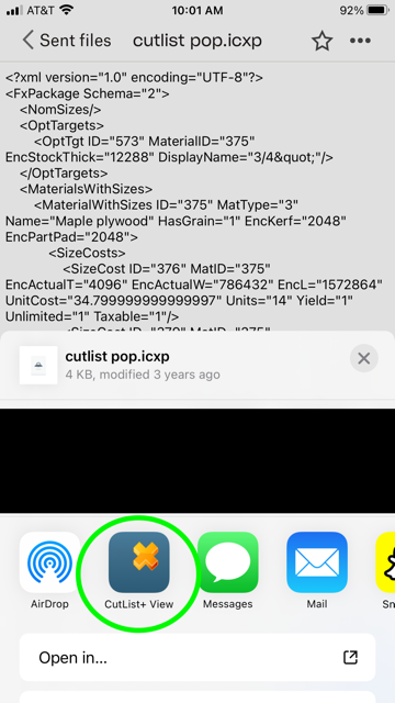 dropbox open-in CutList Plus View